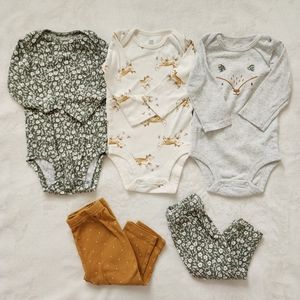 Carter's Just One You Heather Fox Onesies and Pants